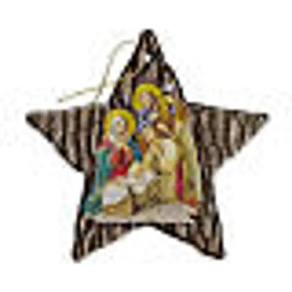 Décoration étoile Nativité tridimensionnelle 10x10 cm