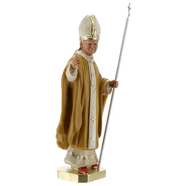 Pape Jean-Paul II 40 cm statue plâtre peint main Barsanti