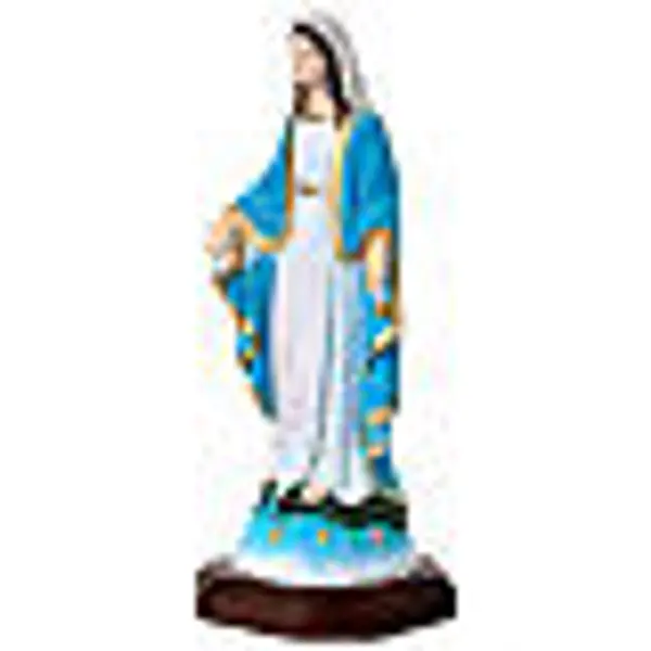 Statue Vierge Miraculeuse résine 15 colorée détails or