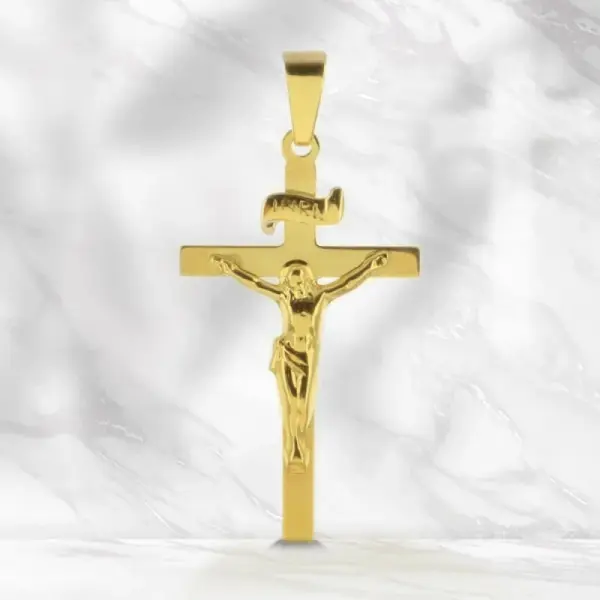 Pendentif Crucifix en Or 9 carats avec le Christ 2,5 cm