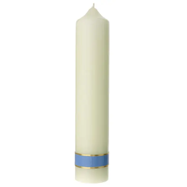 Bougie Madone Sixtine bleu ciel or 300x60 mm