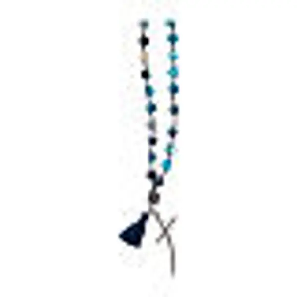Chapelet collier en pierre agate et croix