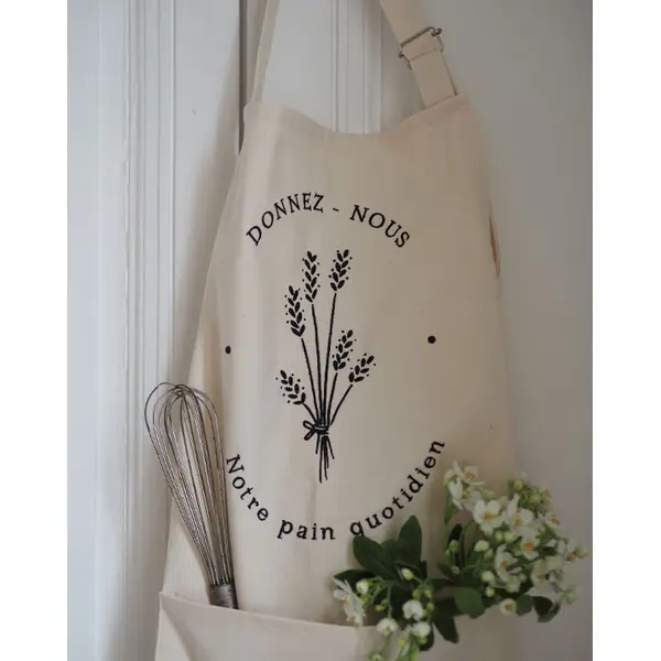 Tablier brodé Donnez nous notre pain quotidien ©Catho Rétro