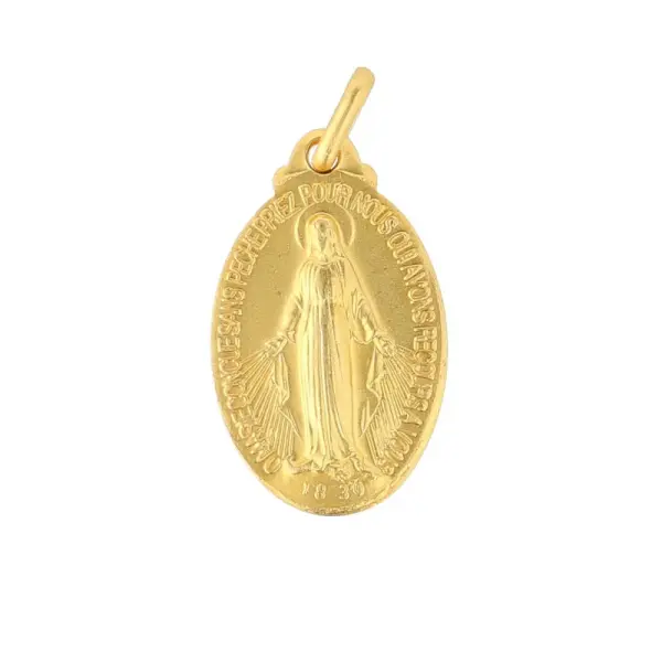 Médaille de la Vierge Miraculeuse en laiton doré 25mm