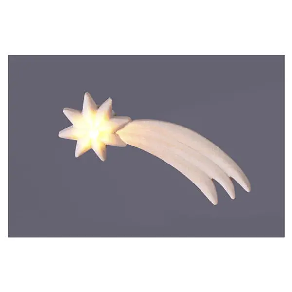 Comète en bois 3x9 cm à LED clignotante pour crèche