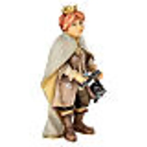 Jeune chanteur avec encens crèche Original bois peint Val Gardena 12 cm