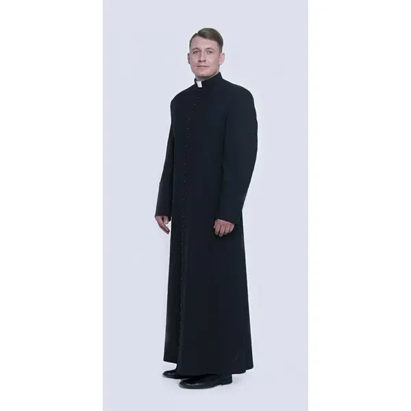 Soutane d’hiver romaine noire TzS - laine 70%