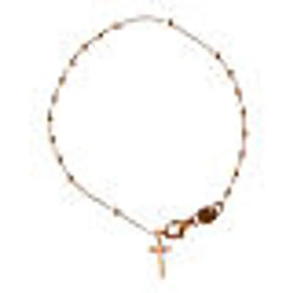 Bracelet dizainier Benedictus avec breloque croix argent 925 rosé