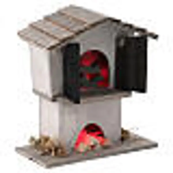 Four LED en bois 12x10x5 cm crèche 15 cm