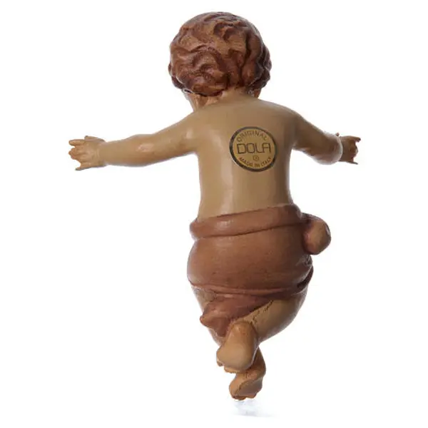 Enfant Jésus bras ouverts bois érable nuances de marron