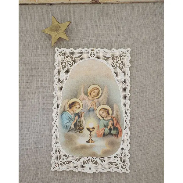 Signet dentelle - Anges adorant l'Eucharistie