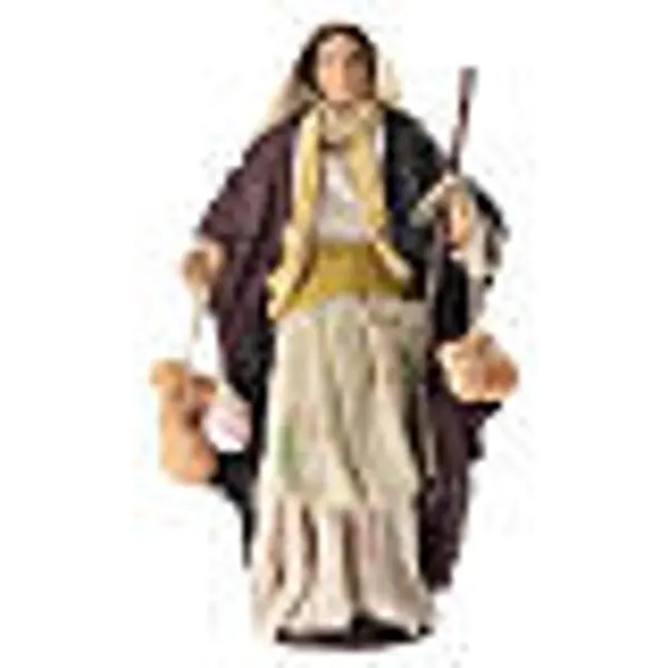 Femme vendant des fromages, crèche napolitaine 14 cm