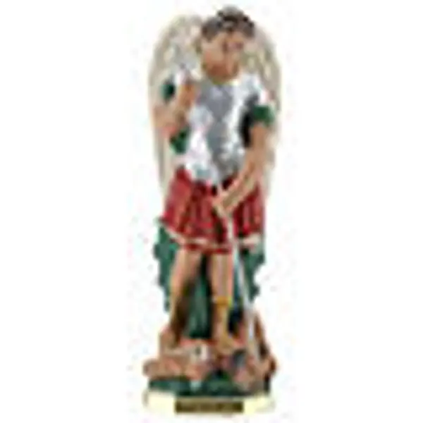Statuette Saint Michel 20 cm plâtre peint à la main Barsanti