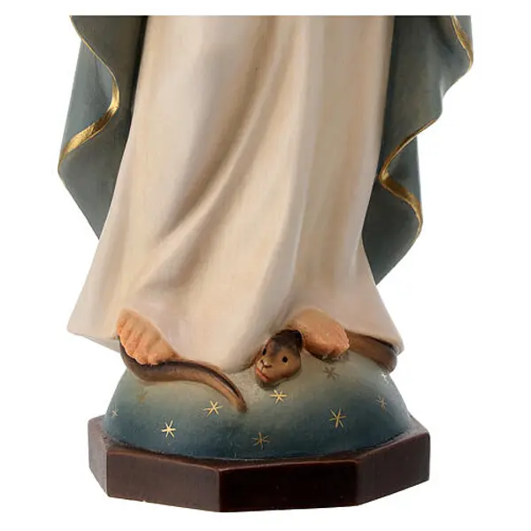 Statue Vierge Miraculeuse Moderne bois peint Val Gardena