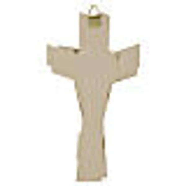 Croix du Pèlerin en bois Val Gardena finition argent