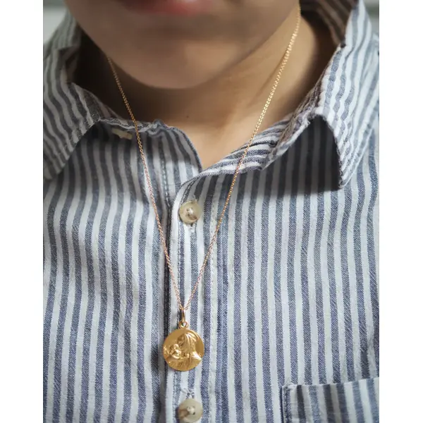 Médaille Vierge à l'Enfant | 16 mm - Or 18 carats