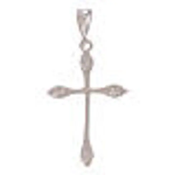 Pendentif croix régulière or blanc strass blancs 0,95 gr 18K
