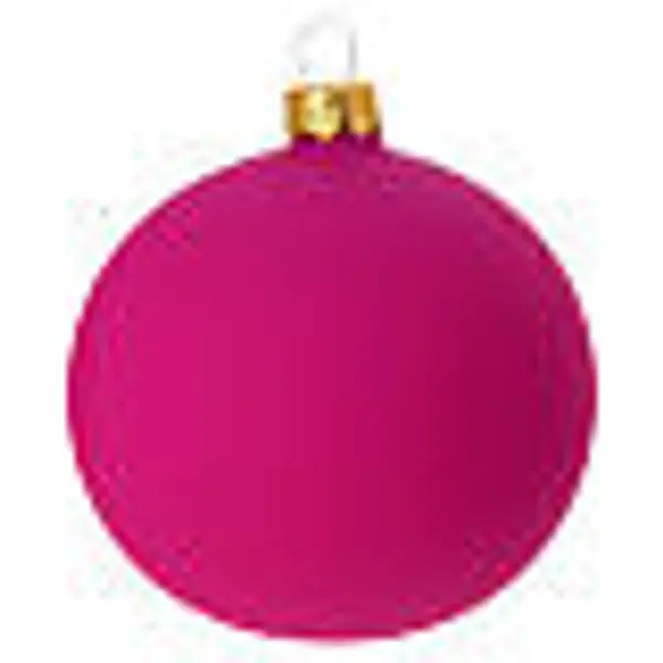 Set 6 boules de Noël verre soufflé fuchsia mat 80 mm