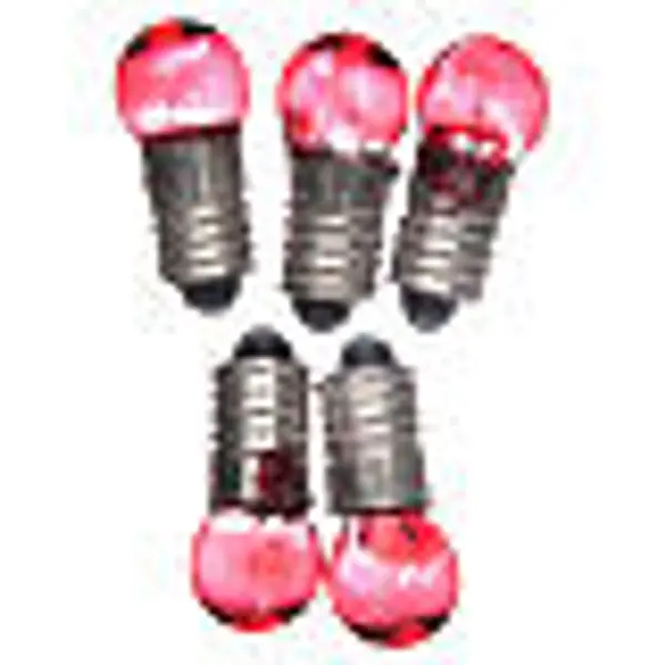 Ampoule E5,5 rouge 5pcs 3v.