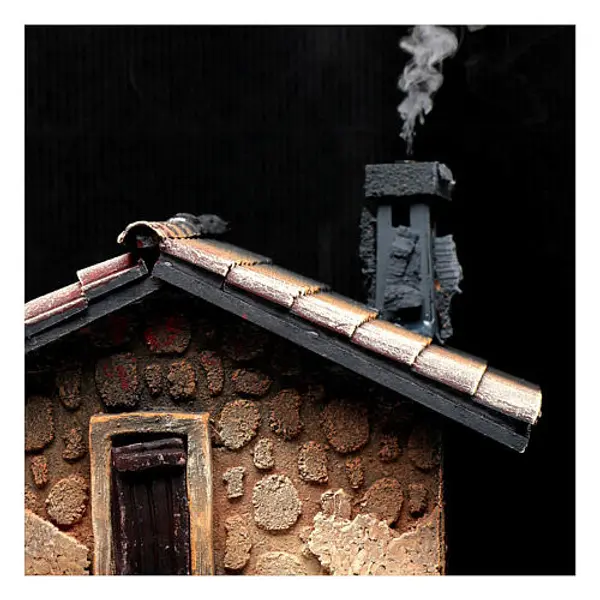 Taverne avec fumée crèche 39x30x23 cm