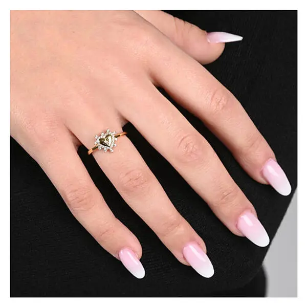 Bague dorée coeur zircons blancs argent 925 Benedictus