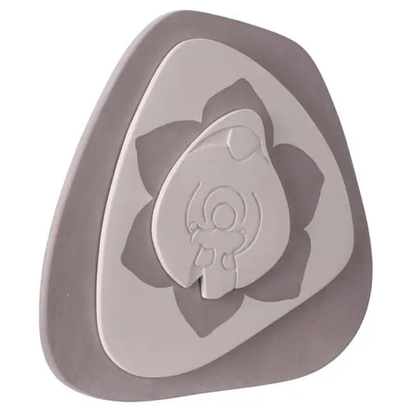 Vierge à l'Enfant en bas-relief terre cuite couleur taupe Centre Ave 20x20 cm