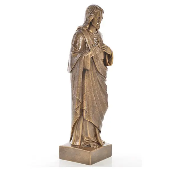 Sacré coeur de Jésus 62 cm poudre de marbre couleur bronze