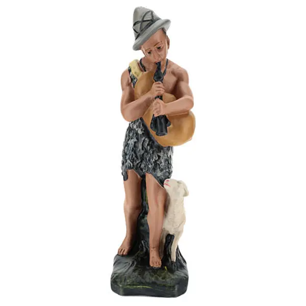 Joueur de cornemuse avec mouton pour crèche Arte Barsanti 30 cm