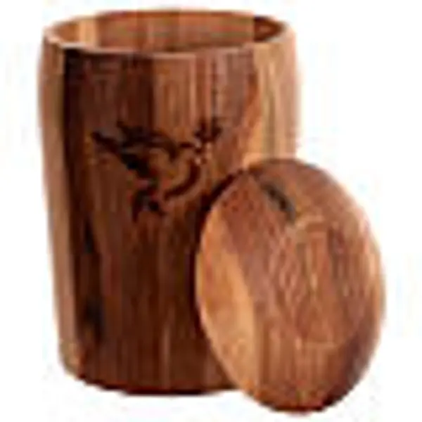 Urne pour cendres en bois de noyer écologique gravée colombe de la paix