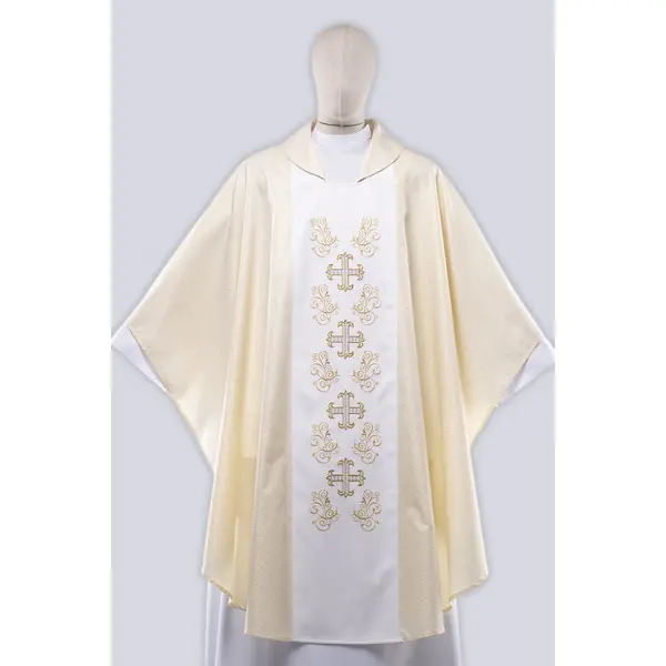 Chasuble solennelle blanche-dorée brodée I11/b