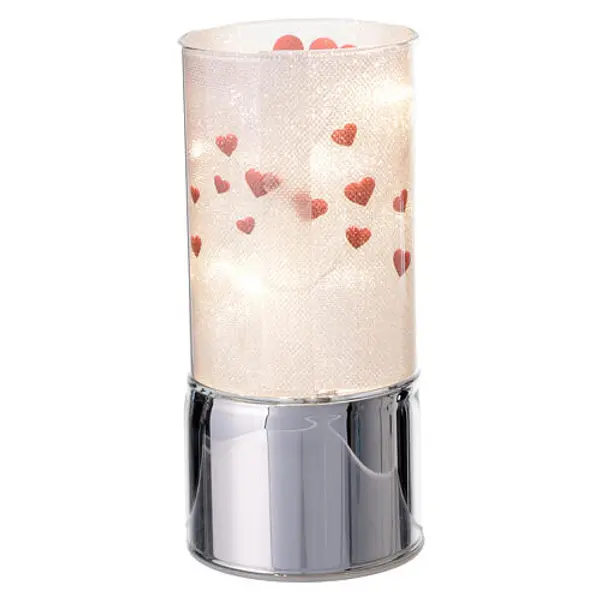Cadeau de mariage veilleuse en verre arbre de vie cœurs rouges Bagutta