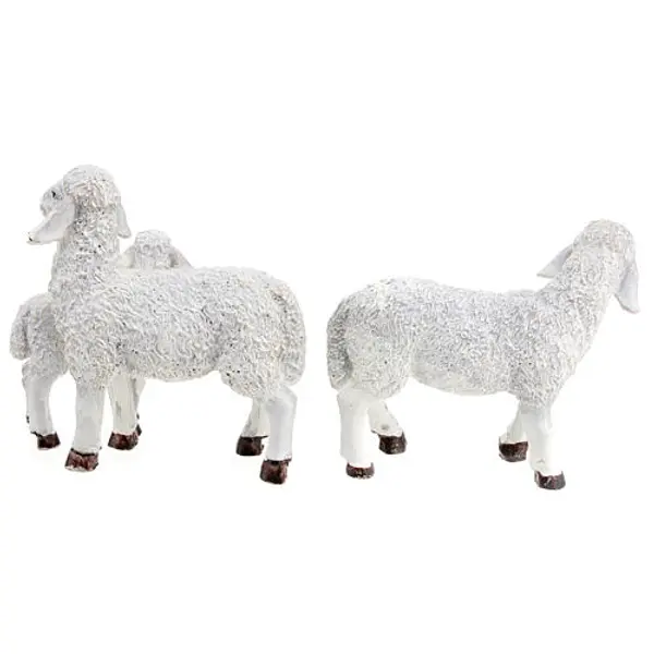 Set moutons avec bouc 6 pcs crèche 15 cm