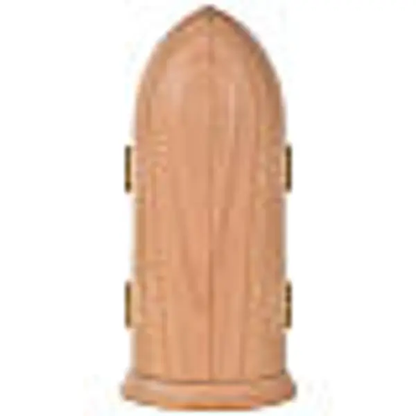 Statue Notre Dame de Medjugorje et église dans niche bois