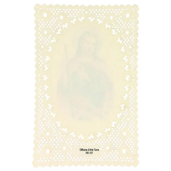 Image pieuse de Saint Jude Thaddée papier décor dentelle 11x7 cm