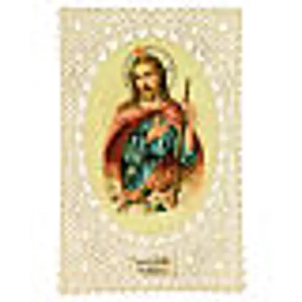 Image pieuse de Saint Jude Thaddée papier décor dentelle 11x7 cm