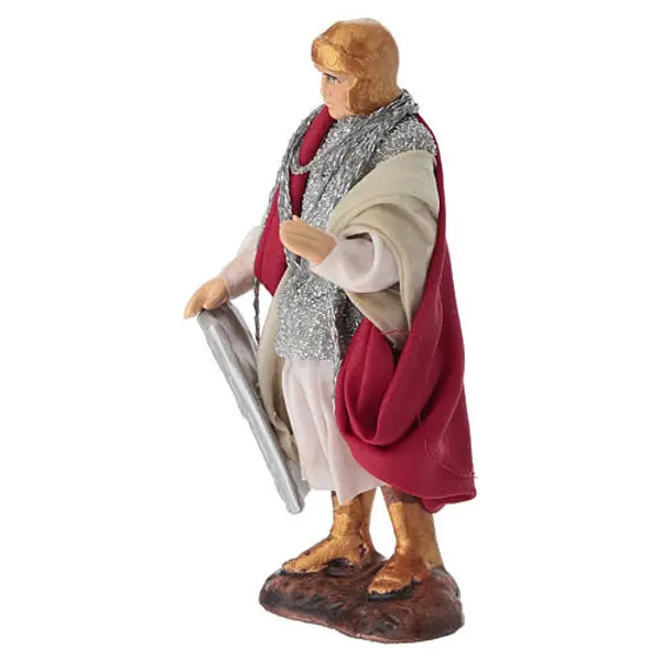 Soldat avec bouclier argenté 12 cm crèche napolitaine