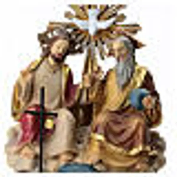 Sainte Trinité statue résine colorée 20x10x8 cm