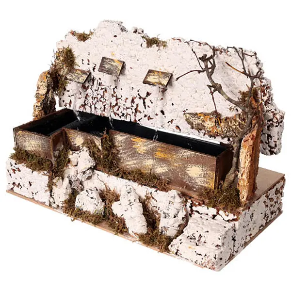Fontaine électrique 3 jets avec pompe 30x20x25 cm crèche 14-16 cm
