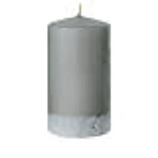 Ensemble 4 bougies gris perle décorées d'arbres enneigés 13x7 cm