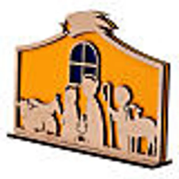 Nativité bois feutre coloré style moderne SPIRA 18x25 cm