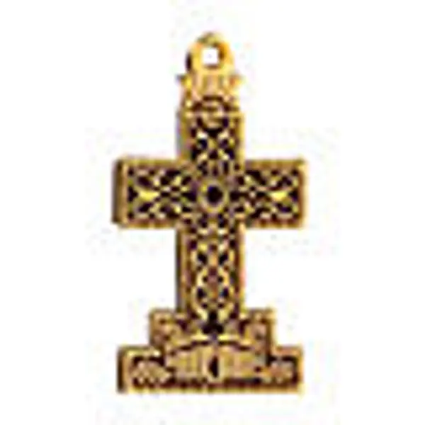 Croix pendentif avec fond et décorations émaillés
