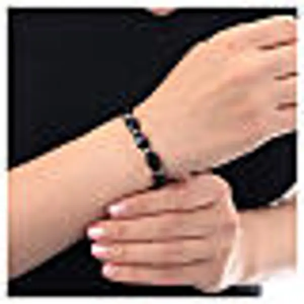 Bracelet hématite onyx noir 6x12 mm argent 925 câble