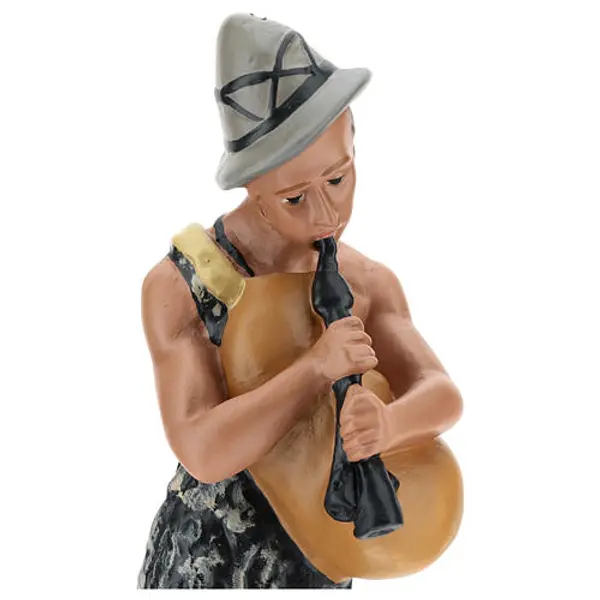 Joueur de cornemuse avec mouton pour crèche Arte Barsanti 30 cm