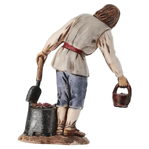 Charbonnier avec fagot de bois pour crèche Moranduzzo 10 cm
