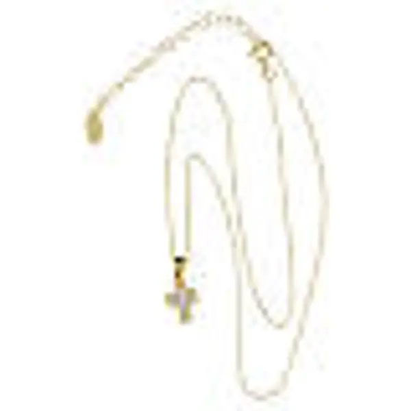 Collier argent 925 avec croix zircons blancs Amen fin. doré