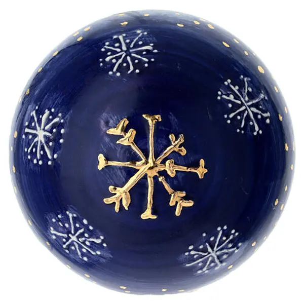 Décoration sapin de Noël Dellarte Ceramiche effet ciel étoilé 10 cm peinte à la main