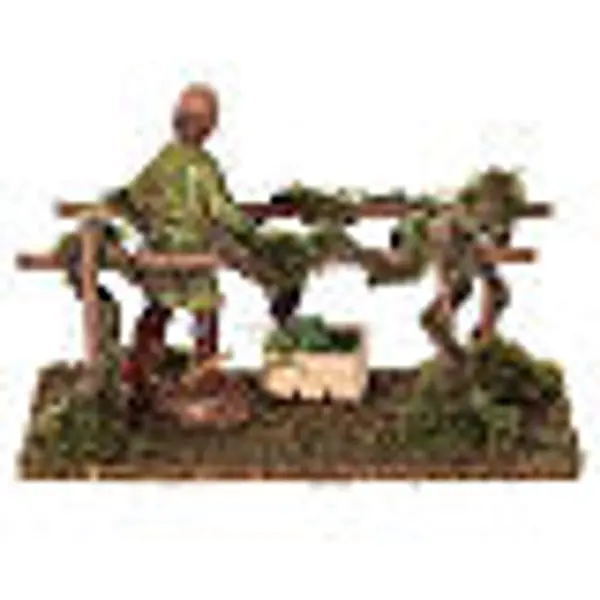 Vigne avec vendangeur 15x10x10 cm crèche 8-10 cm