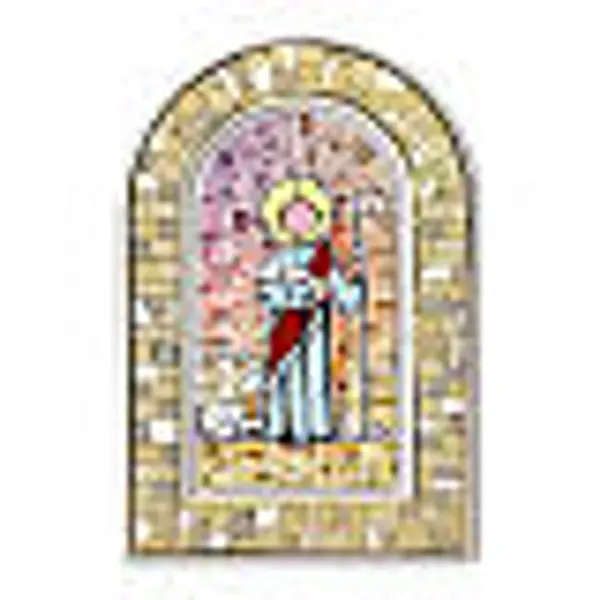 Vitrail tridimensionnel à poser Jésus Bon Pasteur plexiglass 12x8 cm