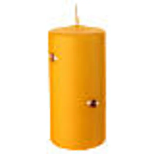 Bougie cylindrique jaune avec abeilles décorées à la main 15 cm Cereria Di Giorgio