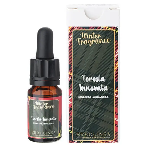 Huile essentielle aromatique avec compte‑gouttes Winter Fragrance « Forêt Enneigée » Erbolinea 10 ml